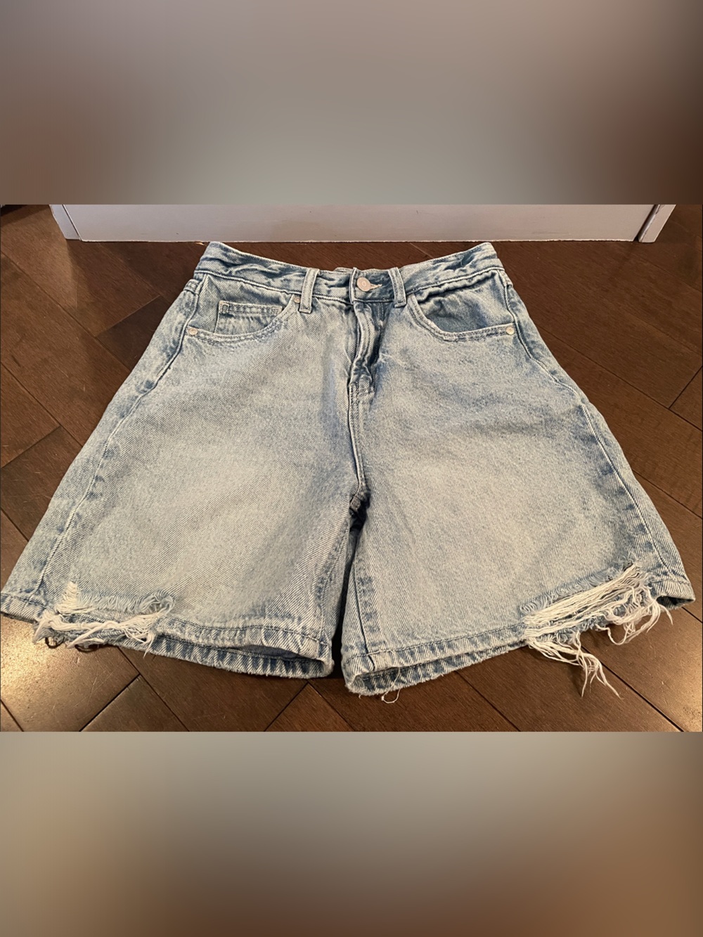 Sincerely Jules Light Blue Distressed Denim Shorts